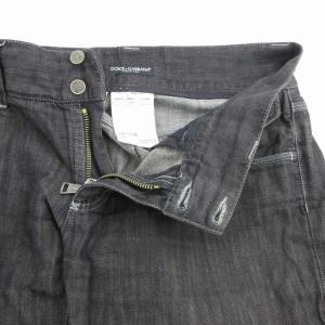 DOLCE&GABBANA デニムパンツ ジーンズ ストレート ジップフライ 先染め イタリア製 50 L 黒 ブラック