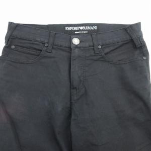 EMPORIO ARMANI 美品 パンツ チノパン ストレート ジップフライ 30 M 黒 ブラック