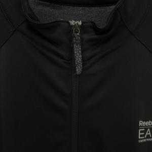 Reebok × エンポリオアルマーニ EA7 コラボ 美品 トラックジャケット トレーナー 切替 ドット柄 ナイロン L 黒 ブラック