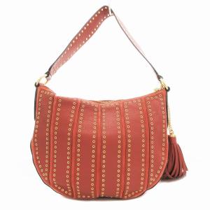 MICHAEL Michael Kors ワンショルダーバッグ 斜め掛け パンチング タッセル ロゴ レザー 茶 ブラウン GY01