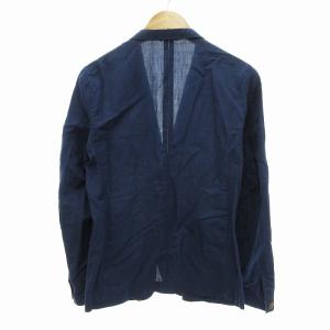 BURBERRY BLACK LABEL テーラードジャケット シングル 2B 薄手 リネン混 M 紺 ネイビー