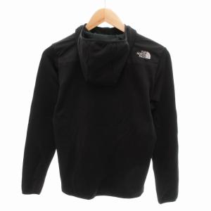 THE NORTH FACE ナイロンフリースフーディ パーカー ジップアップ ロゴ プリント NT61678 S 黒 ブラック