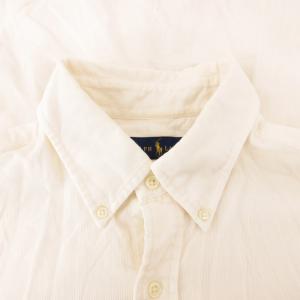 RALPH LAUREN CLASSI FIT ボタンダウン BDシャツ ロゴ 刺繍 ポニー コーデュロイ 長袖 L 白 ホワイト