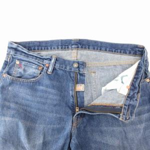 POLO RALPH LAUREN CLASIC 867 デニムパンツ ジーンズ ストレート ジップフライ ロゴ 刺繍 34×34 L インディゴブルー