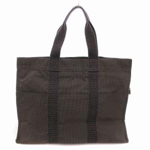 HERMES エールライン GM トートバッグ ハンド 手提げ キャンバス グレー系 ジャンク品