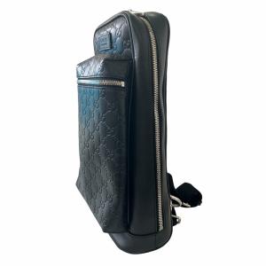 GUCCI 450970 日本限定 GG グッチシマ レザー ボディバッグ ブラック