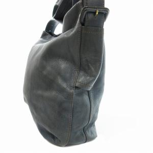 genten ワンショルダーバッグ 斜め掛け レザー ロゴ 青 ブルー