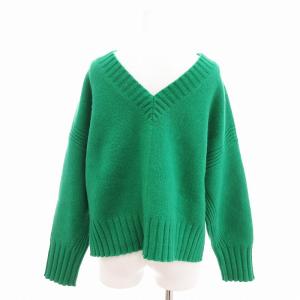 TOMORROWLAND 美品 ウールカシミヤ 2-wayプルオーバー ニット セーター ショート丈 S 緑 グリーン 11-02-95-02631