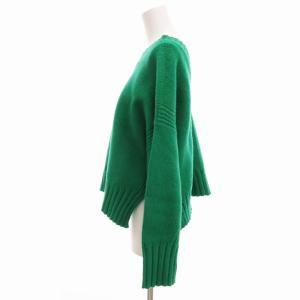 TOMORROWLAND 美品 ウールカシミヤ 2-wayプルオーバー ニット セーター ショート丈 S 緑 グリーン 11-02-95-02631