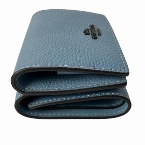 COACH 二つ折り財布 三つ折り 多収納 C0848 レザー 青 ブルー