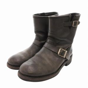 エンジニアブーツ バイク シューズ レザー US8 26.0cm 黒 ブラック