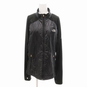 PERTEX 美品 ナイロン切替 中綿ジャケット ブルゾン プリマロフト PRIMALOFT ロゴ プリント XL 黒 ブラック