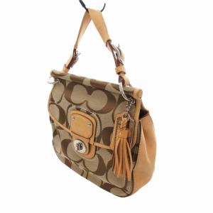 COACH 70周年記念モデル 2way ショルダーバッグ ハンド ビッグシグネチャー キャンバス レザー ベージュ