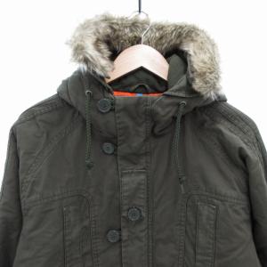 adidas AUTHENTIC OUTERWEAR モッズコート ジャケット ミリタリー ファー 裏地キルティング ダブルジップ O XL