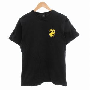 STUSSY Tシャツ カットソー ロゴ プリント 半袖 M 黒 ブラック GY01