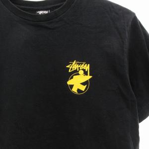 STUSSY Tシャツ カットソー ロゴ プリント 半袖 M 黒 ブラック GY01