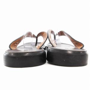 REGAL トングサンダル ビーサン レザー ビジュー 装飾 XL 焦げ茶 ダークブラウン GY01