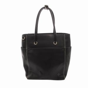 DESCENTE 美品 カートポーチ 2way ハンドバッグ ショルダー リボン チャーム ロゴ 黒 ブラック DQCVJA40