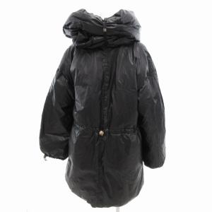 Leilian ダウンコート ジャケット ジップアップ ミドル丈 13+ XL 黒 ブラック