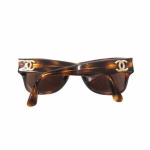 CHANEL サングラス アイウェア ウェリントン ココマーク べっ甲柄 イタリア製 茶 ブラウン