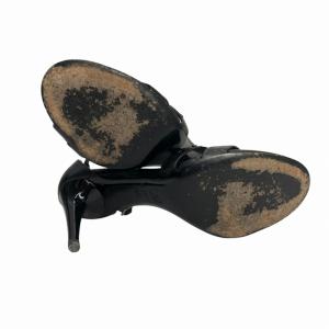 CHANEL サンダル ココマーク アンクルストラップ レザー 黒 37 AA