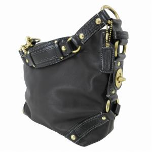 COACH 2WAY ワンショルダーバッグ ハンドバッグ 肩掛け レザー 黒 ブラック