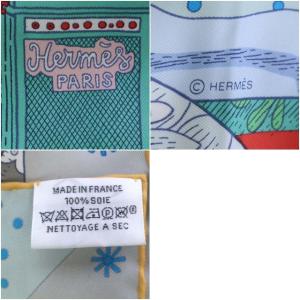 HERMES le premier chant 始まりの歌 カレ90 スカーフ シルク 水色 ブルー