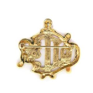 Christian Dior 旧ロゴ ヴィンテージ ブローチ ゴールド色