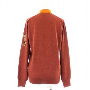 TOGA PULLA High gauge knit polo shirt ポロシャツ ニット セーター 長袖 ハーフボタン 柄 ウール 36 S
