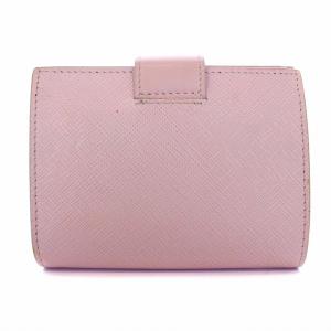 PRADA SAFFIANO TAB ALBASTRO 二つ折り財布 ロゴプレート レザー ピンク
