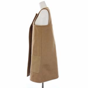FENDI 15AW camel hair vest ミドル丈 ハラコ カーフヘア ラムレザー 38