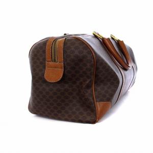 CELINE マカダム柄 ボストンバッグ ハンドバッグ PVC 茶 ブラウン