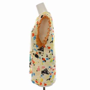 LOUIS VUITTON 19SS カットソー ノースリーブ フリル 総柄 プリント S マルチカラー FGTS430TL