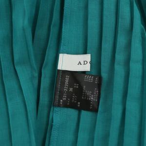 ADORE 22SS キュプラモダールコアローンプリーツレイヤードスカート ロング 36 緑 グリーン