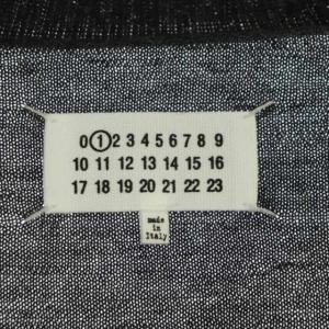 Martin Margiela 1 22SS ウール Vネック メランジ ニット カーディガン 長袖 XS チャコールグレー