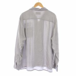 WACKO MARIA 50'S SHIRT L/S TYPE2 オープンカラーシャツ 長袖 ロゴ刺繍 XL グレー 22SSE-WMS-OC02