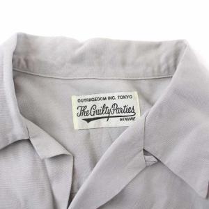 WACKO MARIA 50'S SHIRT L/S TYPE2 オープンカラーシャツ 長袖 ロゴ刺繍 XL グレー 22SSE-WMS-OC02