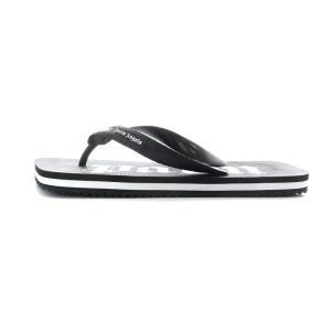 PALM ANGELS NEW RUBBER FLIP FLOP ビーチサンダル トングサンダル ロゴ 40 25.0cm 黒 ブラック 白 ホワイト