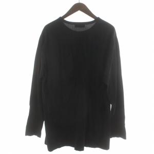 22AW シワ長袖Tシャツ カットソー クルーネック プルオーバー 麻混 