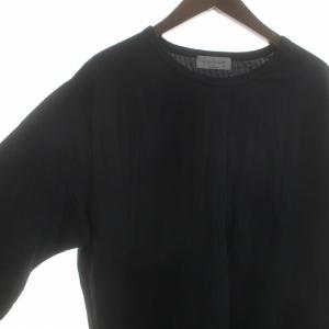 22AW シワ長袖Tシャツ カットソー クルーネック プルオーバー 麻混 