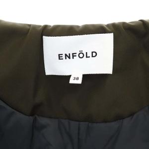 ENFOLD 21AW メモリーツイル BIGカラーショートジャケット 中綿 38 カーキ