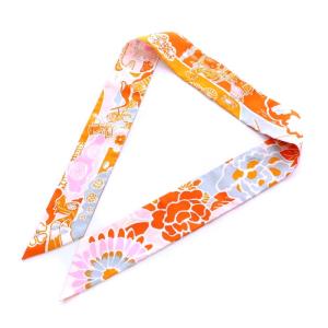 HERMES ビンガタ BINGATA ツイリー スカーフ シルク オレンジ