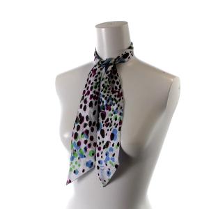 Christian Dior スカーフ シルク 絹 総柄 グレー 水色 ピンク OH