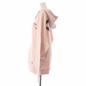 PALM ANGELS パーカー プルオーバー 長袖 ロゴプリント M ピンク 黒 ブラック