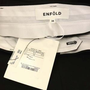 ENFOLD 22AW CENTER-PRESS WIDE TROUSERS ワイドパンツ ストレート タック ジッパーフライ 38 黒