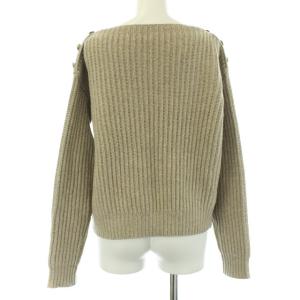 Max Mara 近年モデル ニット セーター 長袖 ボートネック 金ボタン ウール カシミヤ S ベージュ