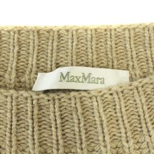 Max Mara 近年モデル ニット セーター 長袖 ボートネック 金ボタン ウール カシミヤ S ベージュ