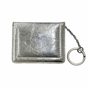 Maison Margiela カードケース レザー キーリング ウォレット シルバー S56UI0128