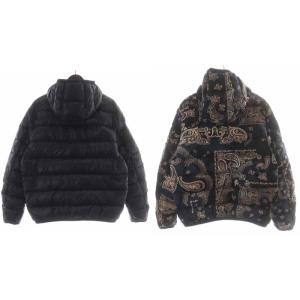 MONCLER 21AW FREVILLE リバーシブルダウン ジャケット ハイネック 総柄 3 紺