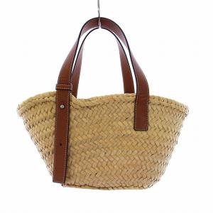 LOEWE バスケットバッグ スモール ヤシの葉＆カーフ かごバッグ ハンドバッグ トートバッグ ナチュラル
